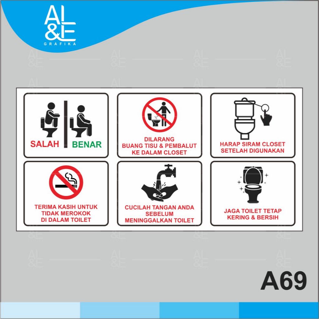 

A69 - Acrylic Sign,Tata Tertib Toilet, Premium dan Tahan Air, Termurah, Bisa Custom