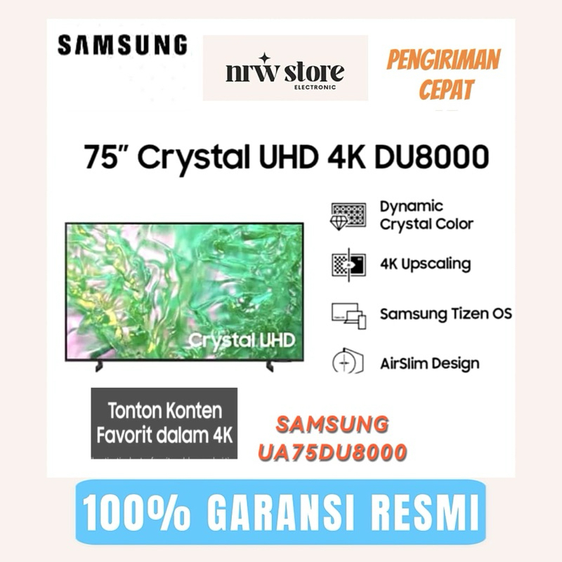 SAMSUNG 75 INCH SMART TV UA-75DU8000