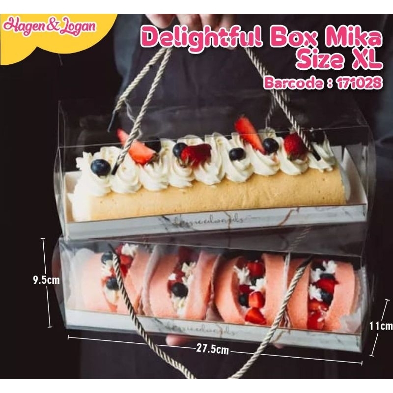 BOX MIKA PERSEGI PANJANG / DUS MIKA CAKE DAN PUDING - 1 PCS