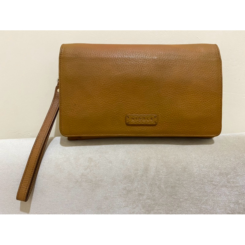 (PRELOVED) POUCH CLUTH HANDBAG NICOLE MILLER ITALY ORIGINAL KULIT ASLI