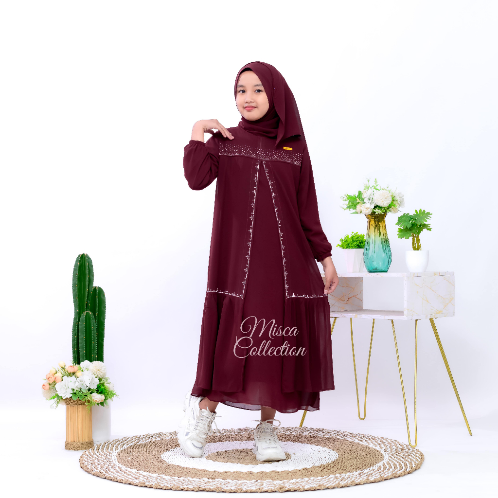 Gamis Anak Mewah Couple Anak & Ibu – Ceruty Swarovski – Abaya Turki Elegan | Gamis Lebaran