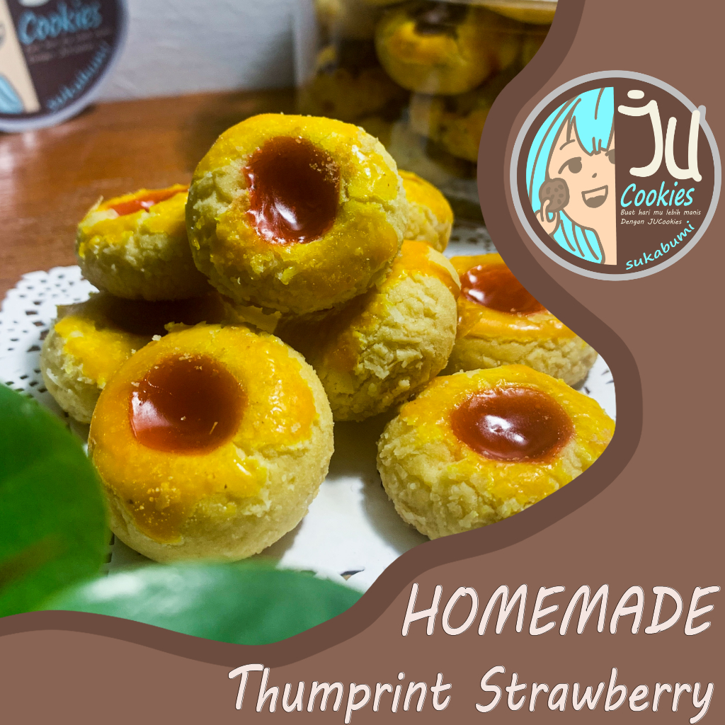 

[HOME-MADE] KUE KERING LEBARAN TUMBPRINT STRAWBERRY 500gr