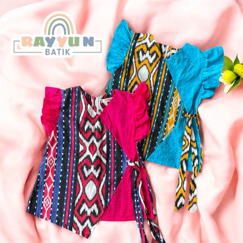 ATASAN BATIK ANAK BLUS ANAK PEREMPUAN SEKOLAH SONGKET MIXING BAHAN KATUN