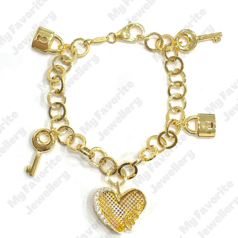 Gelang Variasi LOVE (Emas Asli Kadar 875)