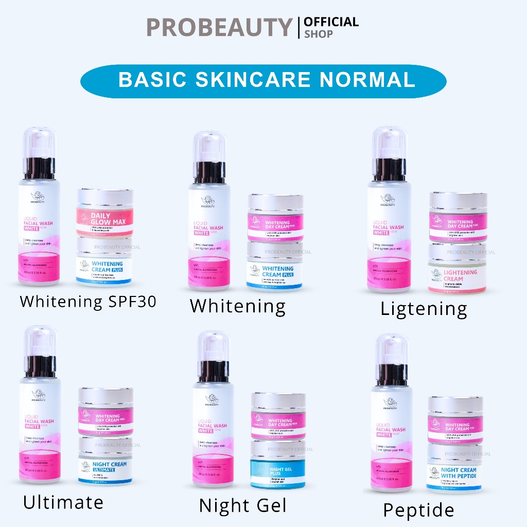 Probeauty Basic Skincare Glowing Bpom Paket Pencerah Wajah Kusam Flek Hitam Anti Aging Remaja