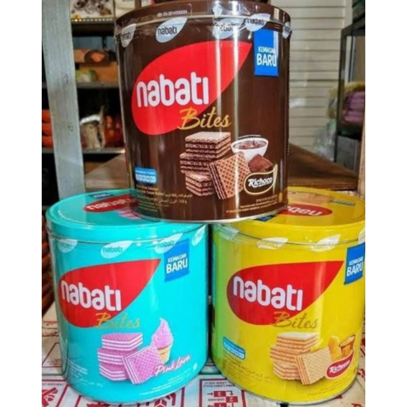 

All Varian lebaran Nabati Wafer Kaleng 287Gr Kemasan Nabati wafer kaleng Nextar biskuit waffle tango aneka biskuit jar