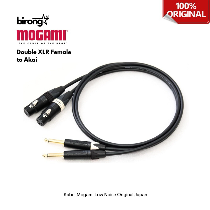 Double XLR to Akai 6.5 TS Kabel MOGAMI 3106 Original Japan Connector Aztec Gold