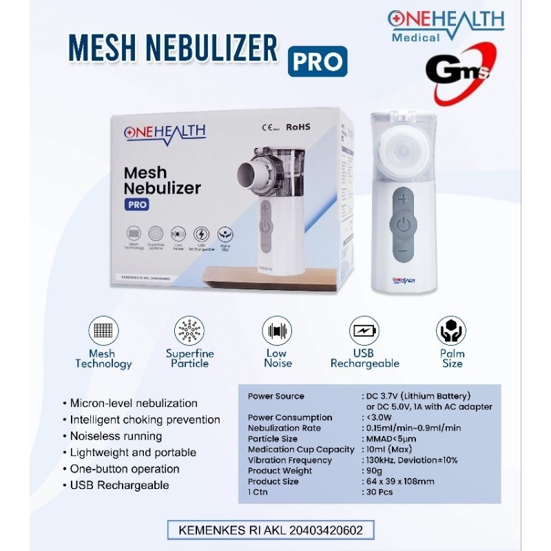 Mesh Nebulizer Pro Recharge Onehealth / Nebulizer Mesh