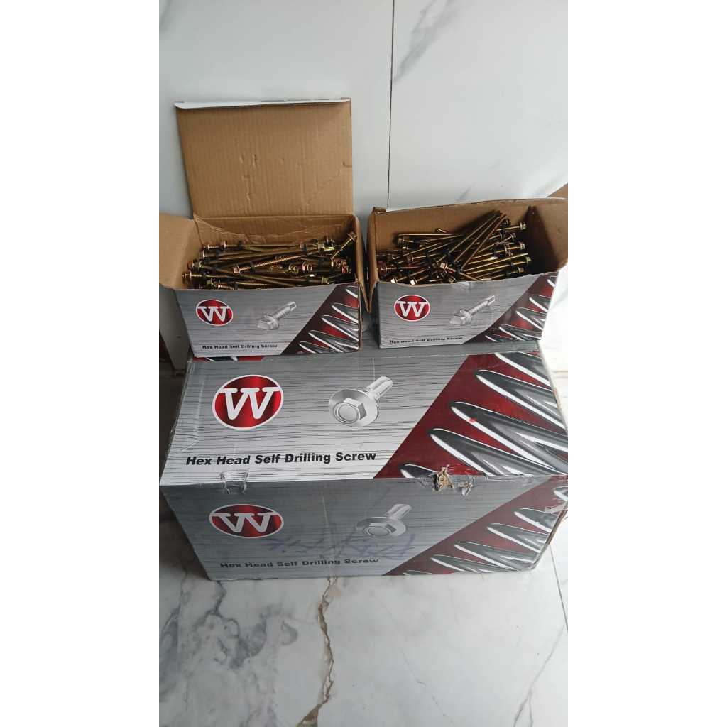 baut driling 100mm baut galvalum 12x100 isi 100pcs baut baja ringan 10cm tajam baut driling 100mm ba