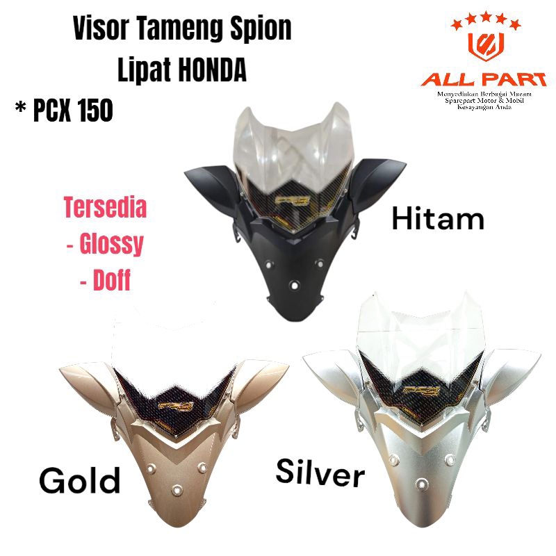 Visor tameng spion lipat honda PCX 150 Hitam Silver Gold