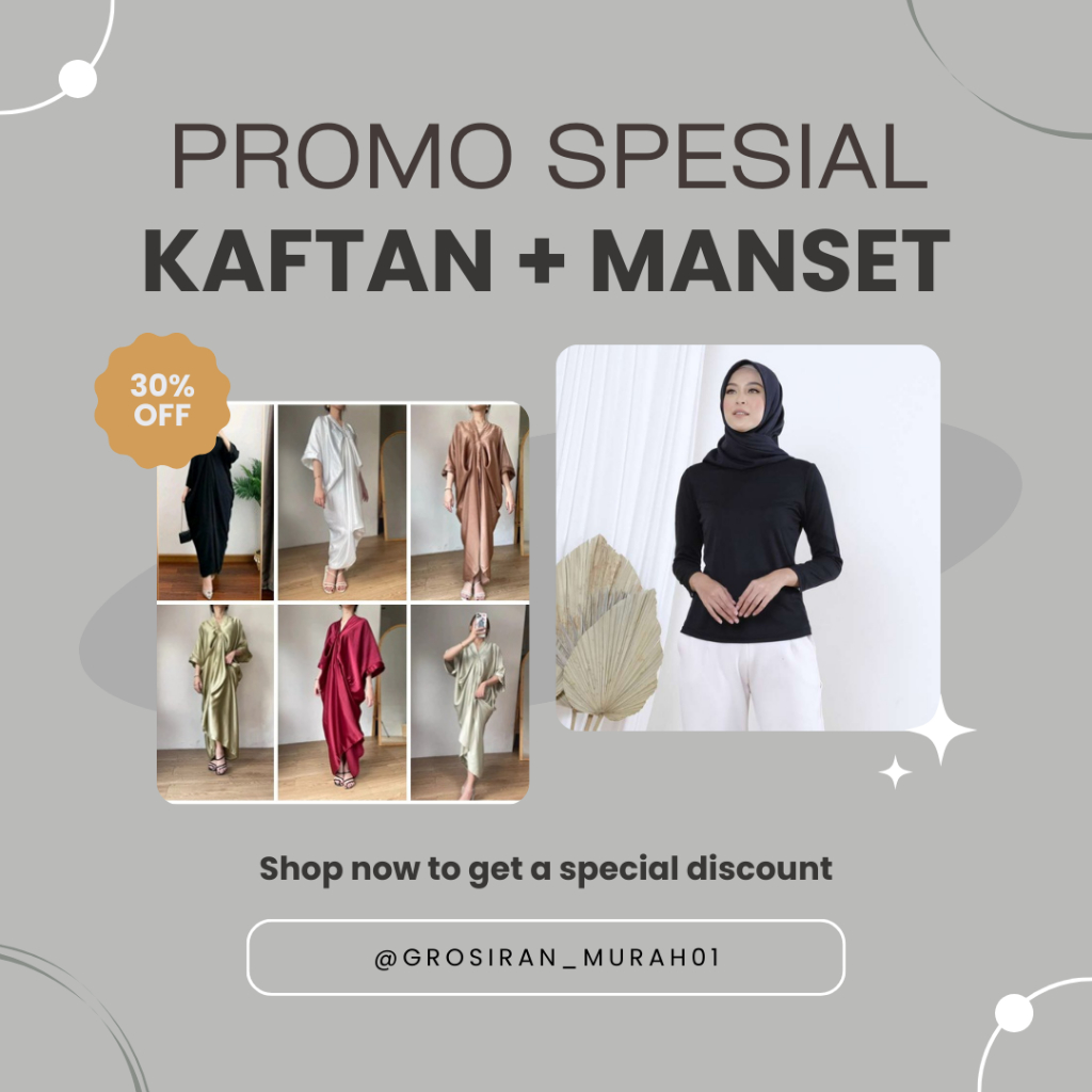 PAKET KAFTAN DAN MANSET Kaftan Lebaran 2025 Kaftan Polos Mewah Kaftan Elegant Kaftan Premium Kaftan 