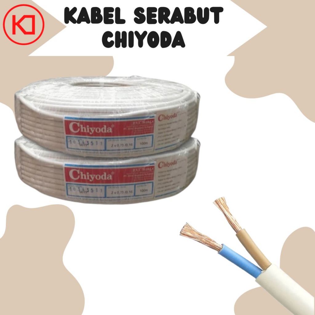KABEL MHY (SERABUT) 2 x 0.75mm CHIYODA (HARGA PER METER)