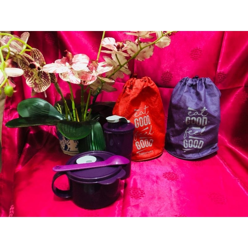 Lunch Set Tupperware | Red Blush dan Purple Blush