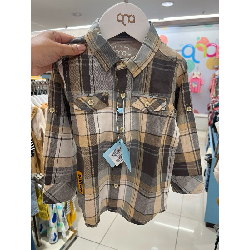 kemeja anak laki laki lengan panjang khaldun by qna