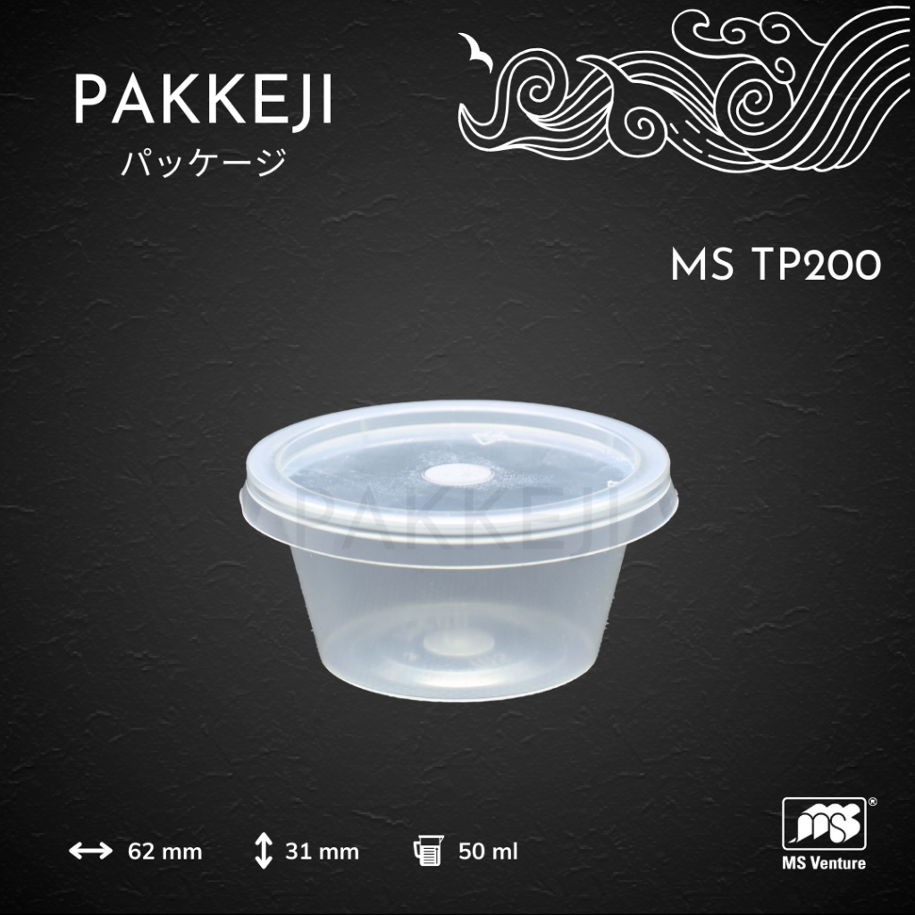 Pakkeji Cup Plastik Kecil 50ml - MS Venture - MS TP200
