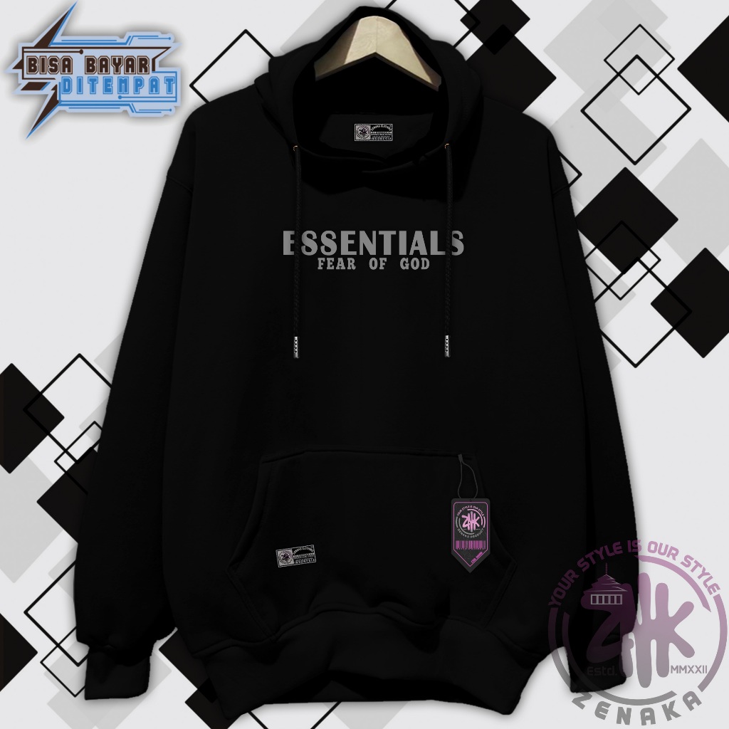 Essentials Hoodie Fear Of God Zenaka Sweater Hoodie Pria dan Wanita Distro Zenaka Hoodie Pria aesthe