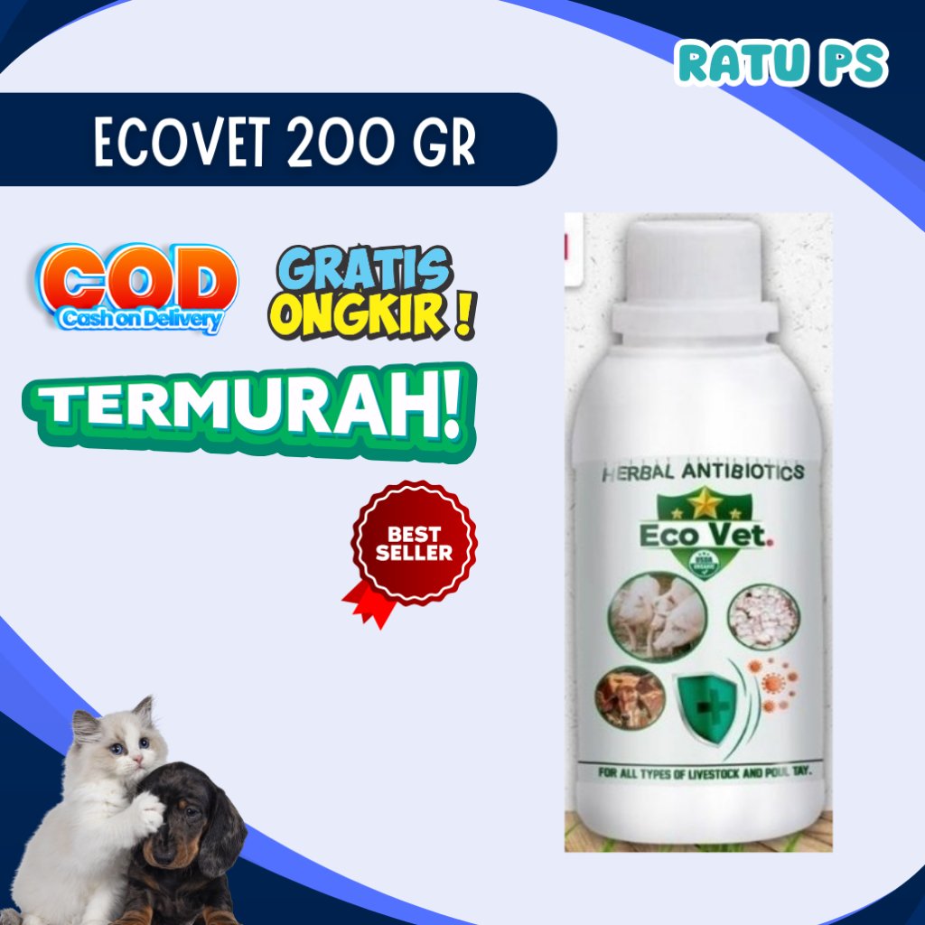 Eco Vet Herbal Antibiotik 200 gram - Ecovet By Garden - Ecovet Original 200 gram