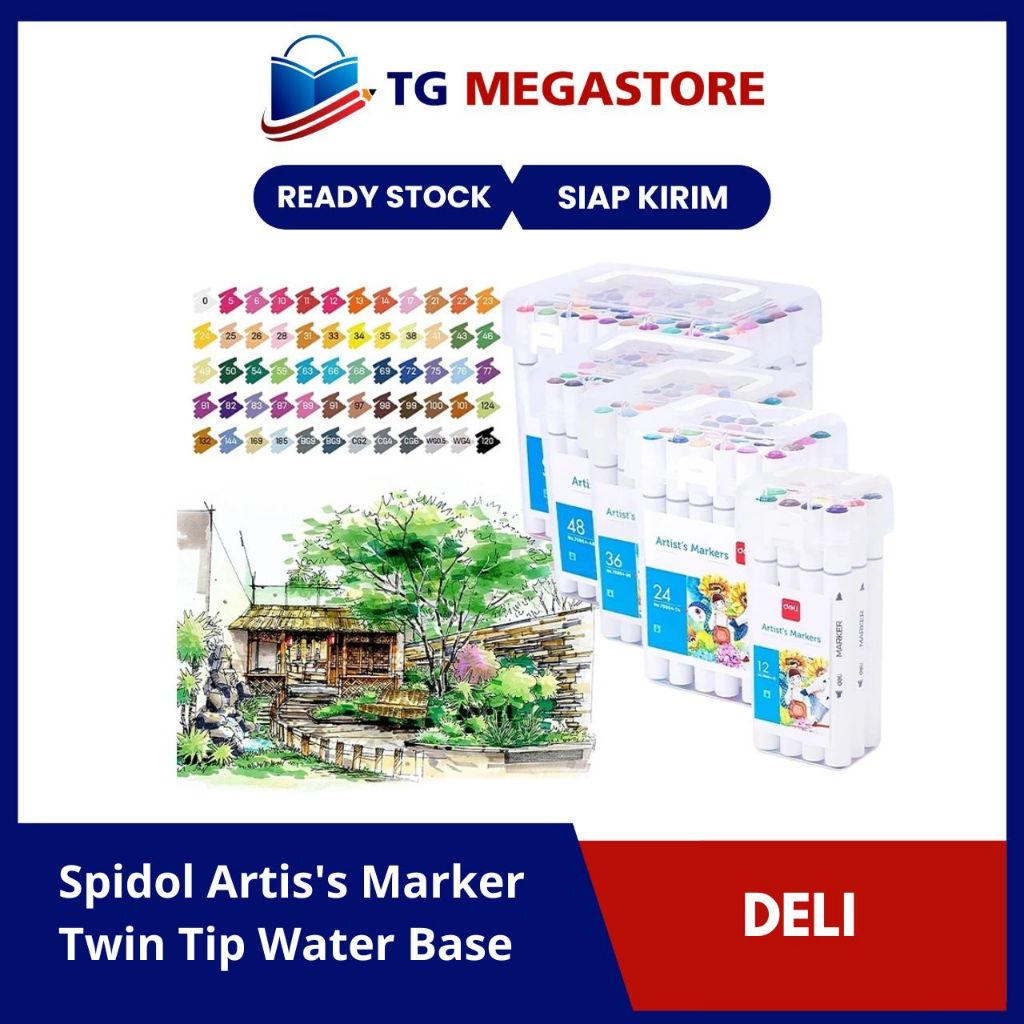 

Spidol Deli Artis's Marker Twin Tip Water Base 24 Warna- 70804-24