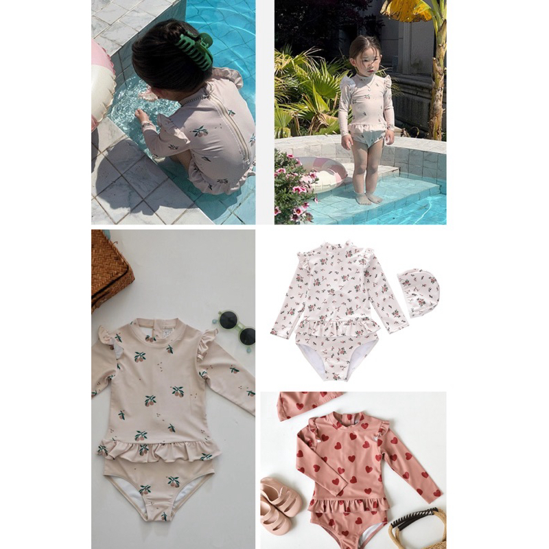 Baju Renang Anak Perempuan Lengan Panjang UPF50+