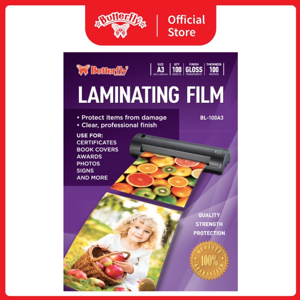 

Butterfly Plastik Laminating Folio A3 - Isi 100 - BL 100