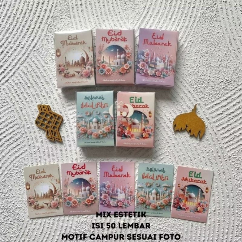 

AMPLOP LEBARAN 2025 ESTETIK ISI 50 MIX 5 DESAIN PACKING MIKA