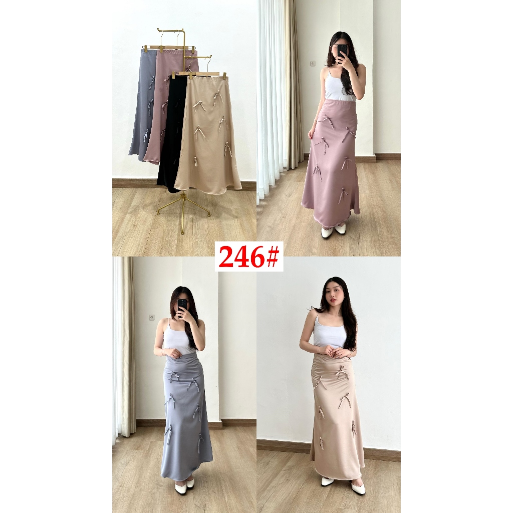 ROK WANITA SATIN SILK 246# PITA MODEL DUYUNG TERBARU SUPER KEREN BANGET