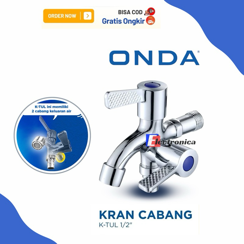 ORIGINAL KRAN CABANG ONDA K-TUL 1/2 INCH / KRAN AIR DOUBLE SHOWER ONDA