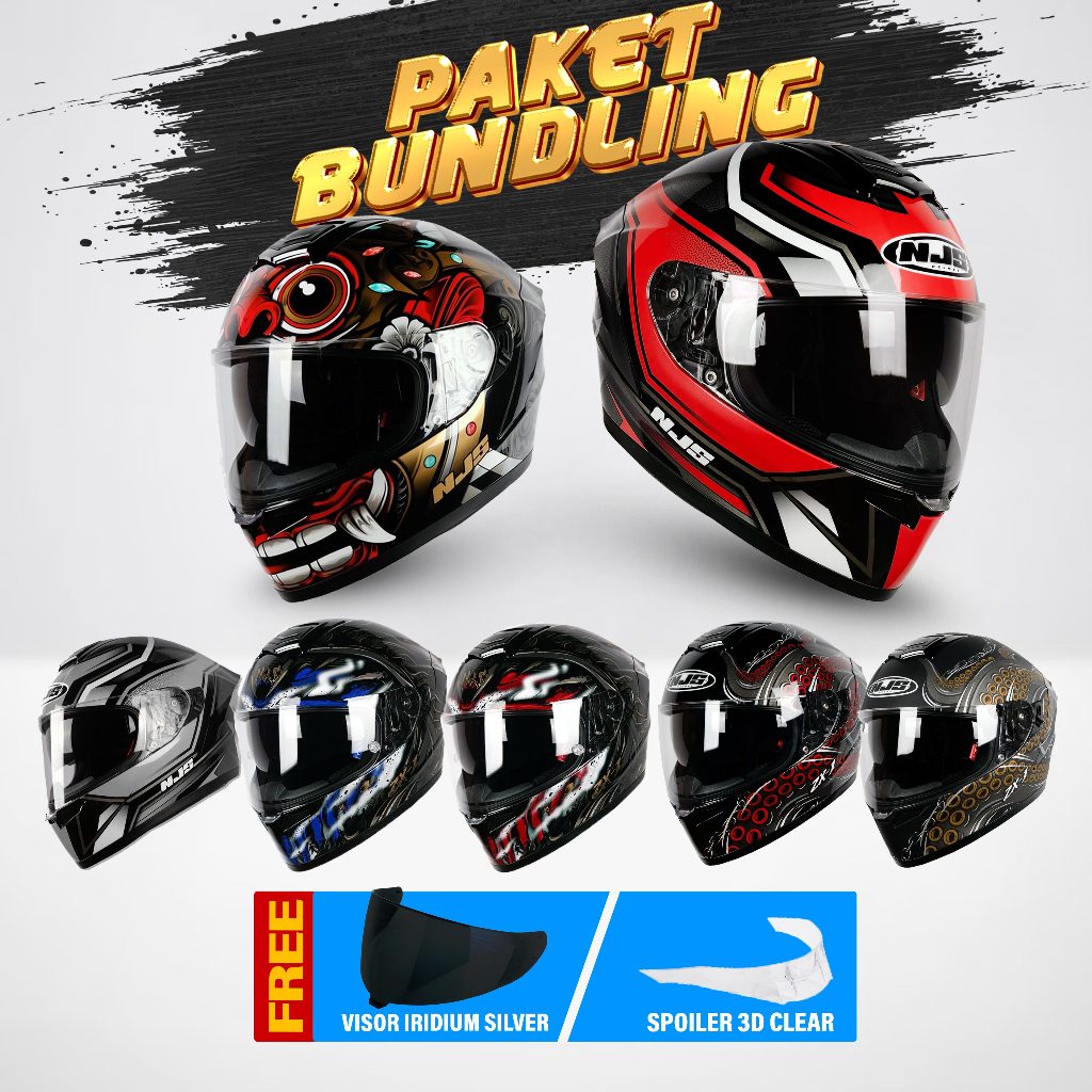 HELM NJS ZX-1 ZX 1 ZX1 MOTIF BARONG GLOSY/DOFF GARUDA KRAKEN FULL FACE NJS ORIGINAL