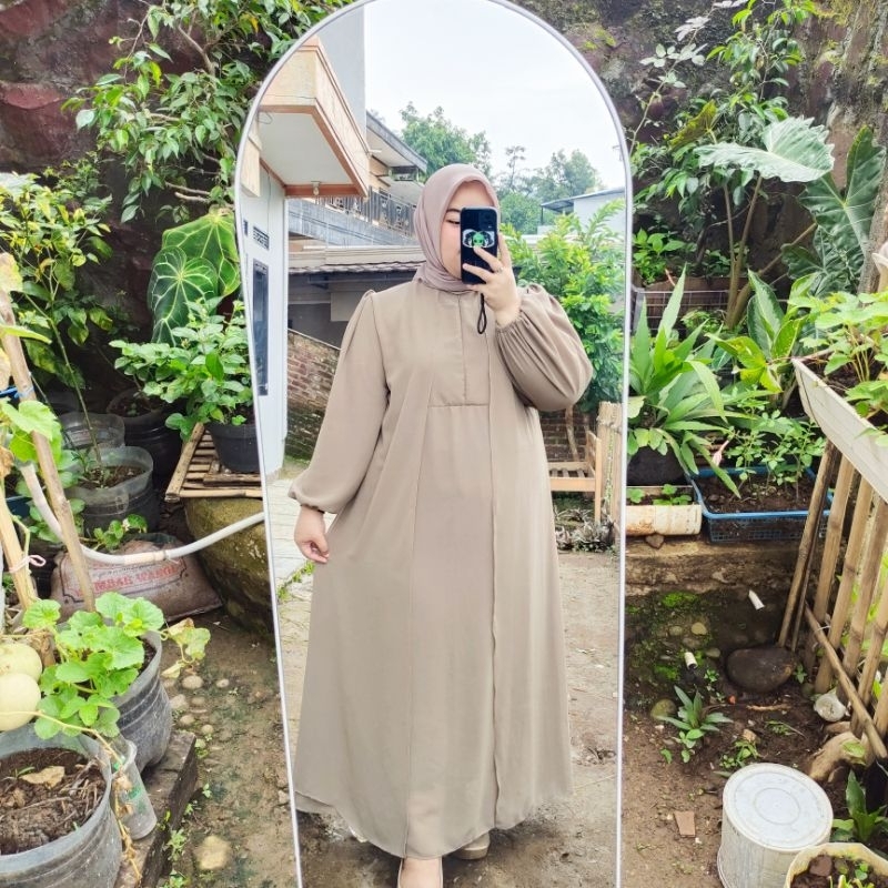 Leona Gamis Abaya Ceruty // Ceruty polos Gamis abaya // Abaya jumbo ld 120cm