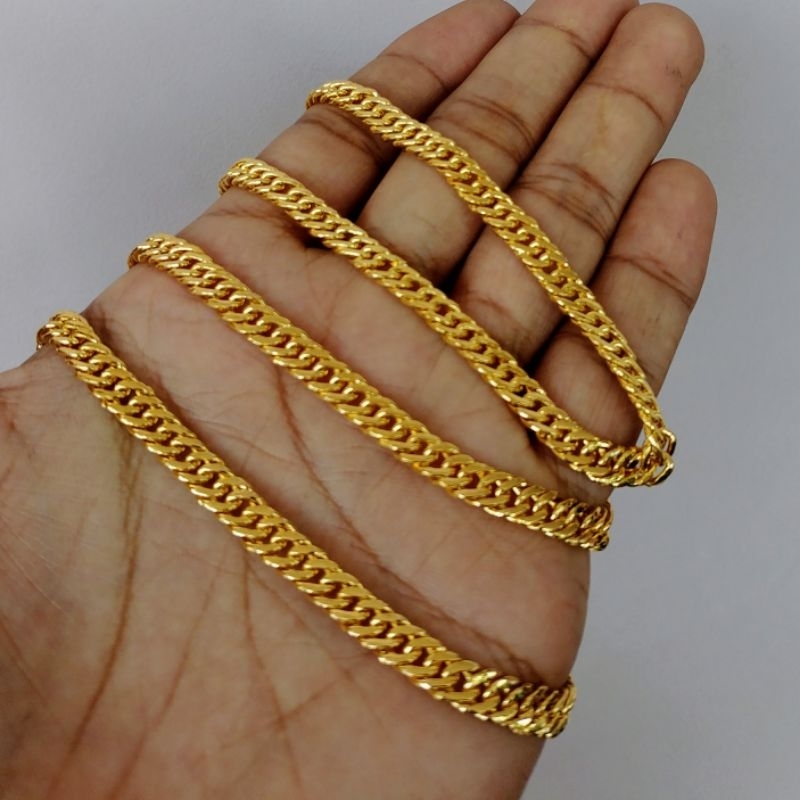 Kalung Rantai Double Mini Lapis Emas Goldplated