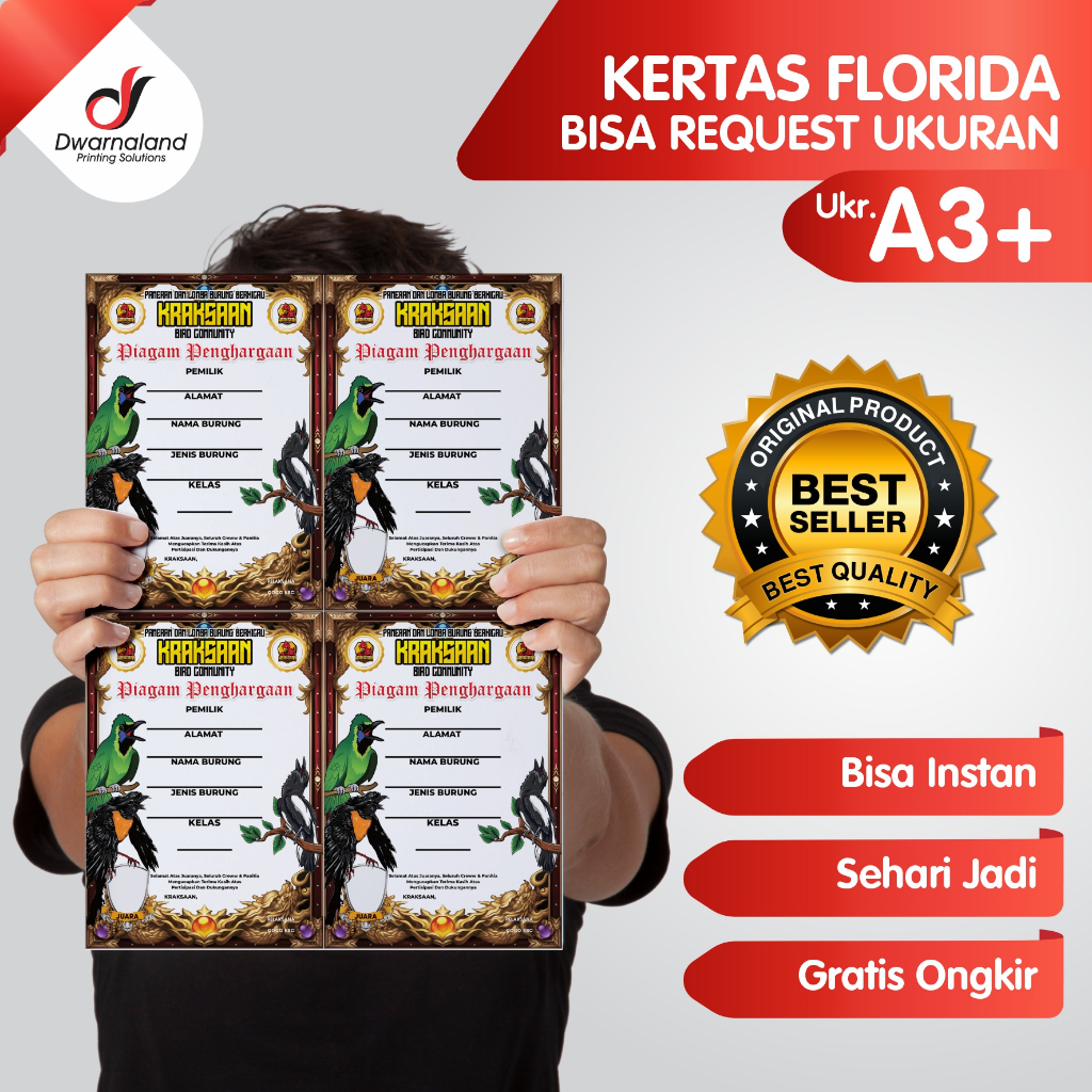 

PRINT SERTIFIKAT PIAGAM PENGHARGAAN CETAK SERTIFIKAT BAHAN FLORIDA TEKSTURE