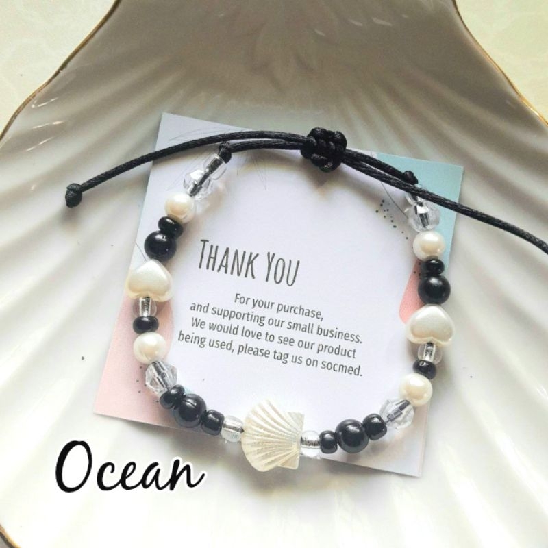 [LV005] Gelang Manik Mutiara | Gelang Tali Mutiara | Tali Satin 1 Layer 1mm NEW