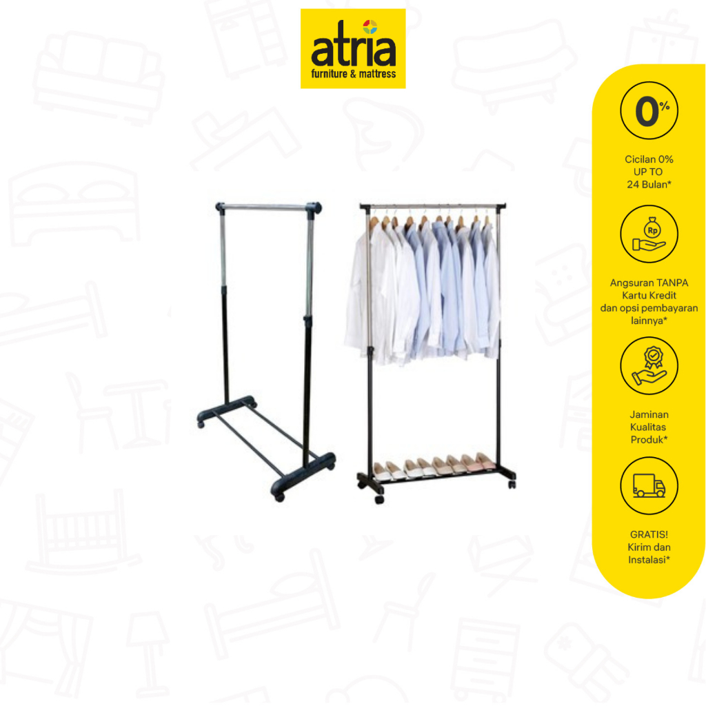 Atria Rak Gantung Pakaian Atria Single Garment Rack
