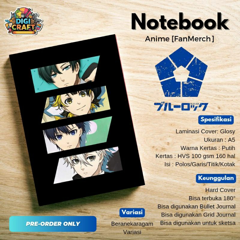 

Notebook A5 Blue Lock Hard Book Premium, 100 gsm, 160 halaman [FanMerch]