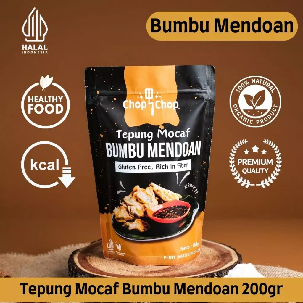 

ChopChop Tepung Mocaf Mendoan - Gluten Free Organik - Tepung Sehat Rendah Kalori 200gram