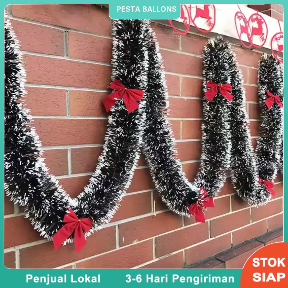 Slinger Natal Putih Salju Selinger Natal Hijau Daun Slinger Dekorasi Pohon Natal