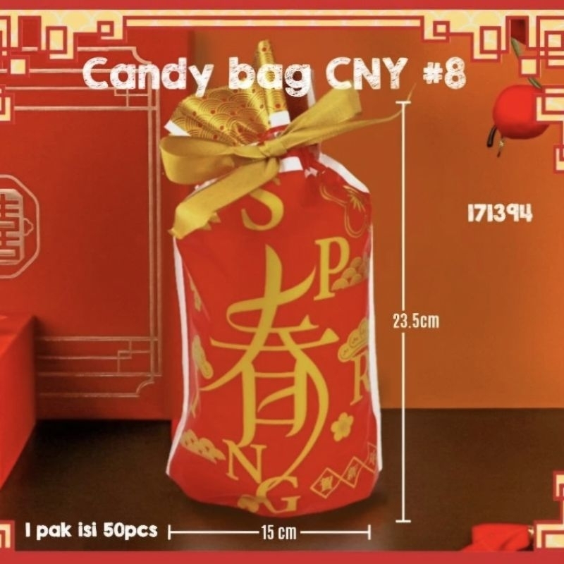 

Candy bag plastik cookies kemasan kue snack IMLEK FU spring pita