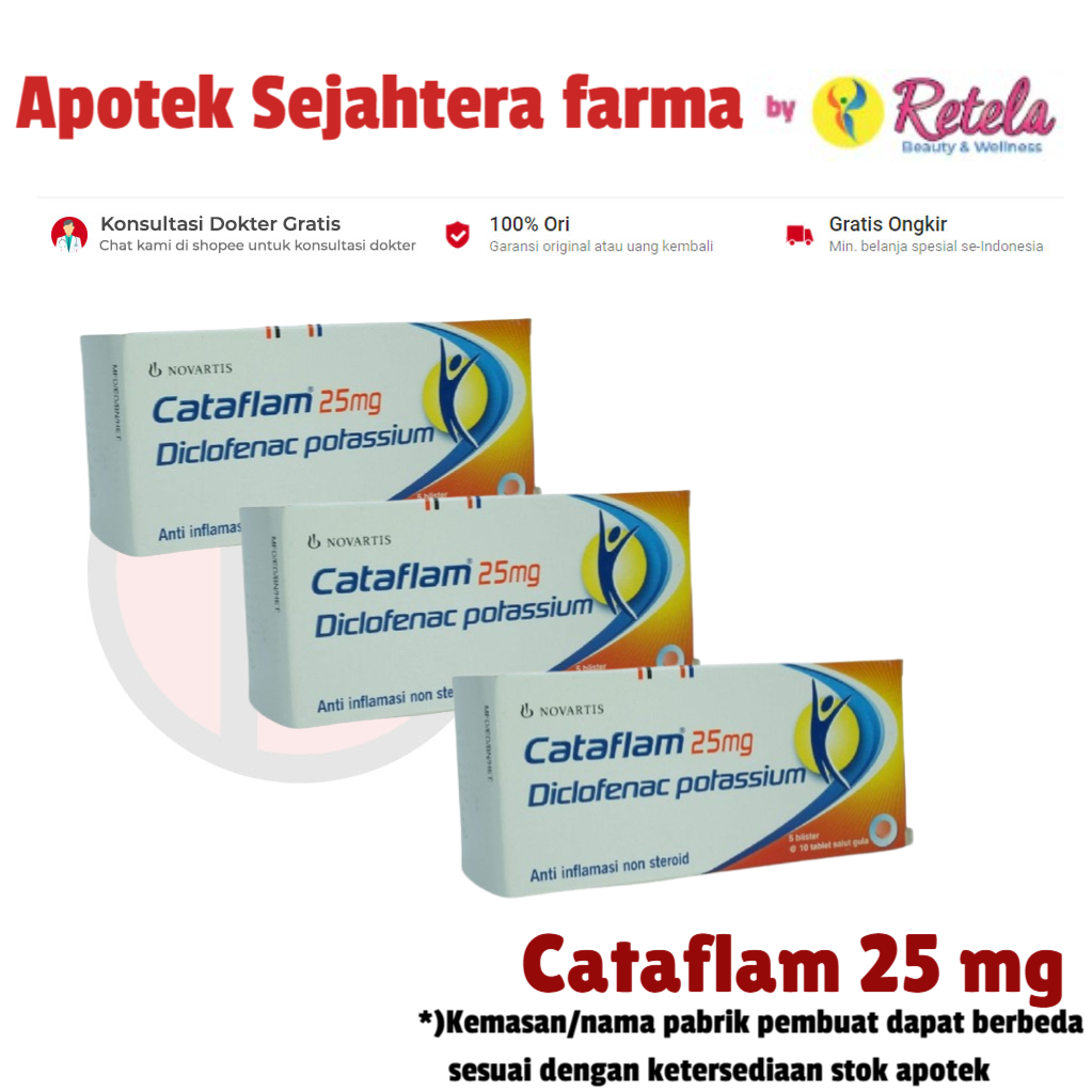 Cataflam 25 mg 10 Tablet / Sakit Gigi / ANti Nyeri