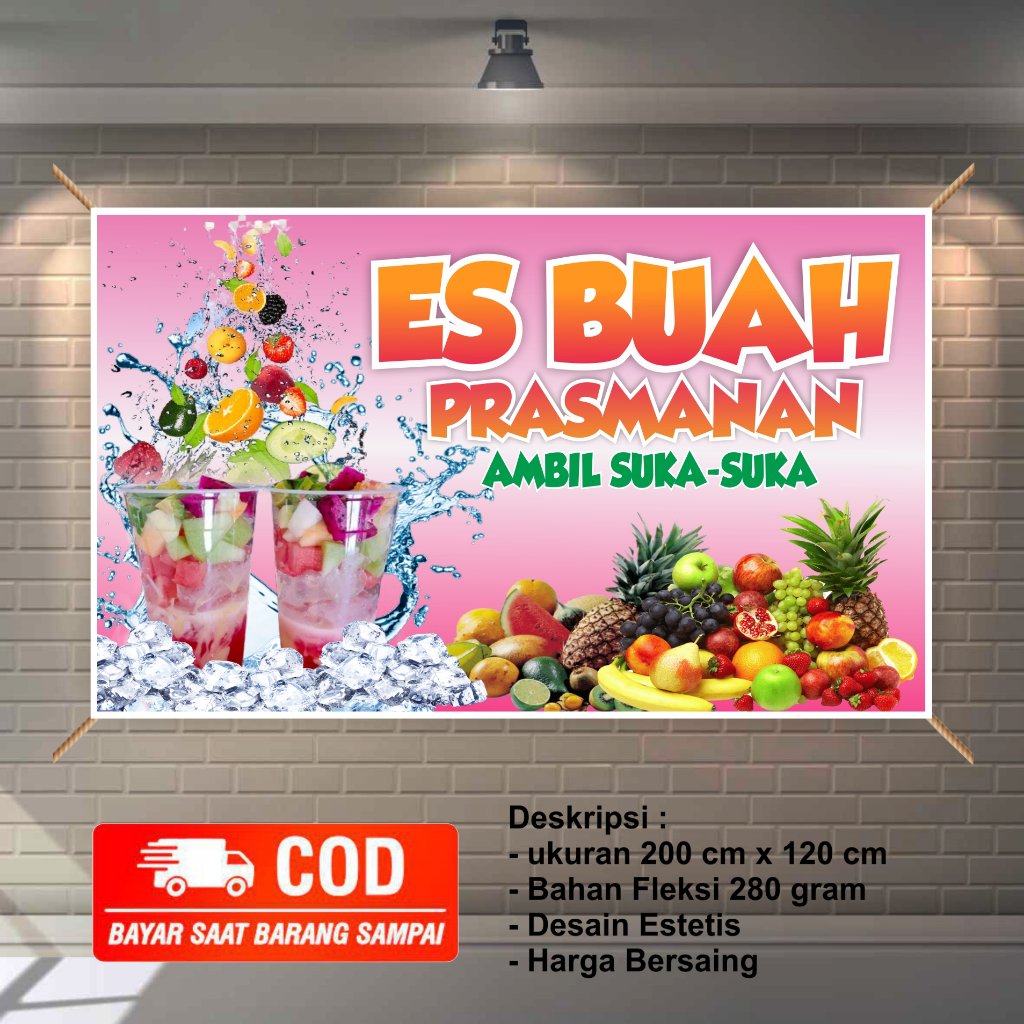 Spanduk Sop Buah Prasmanan Takjil Ramadhan Minuman Segar Murah