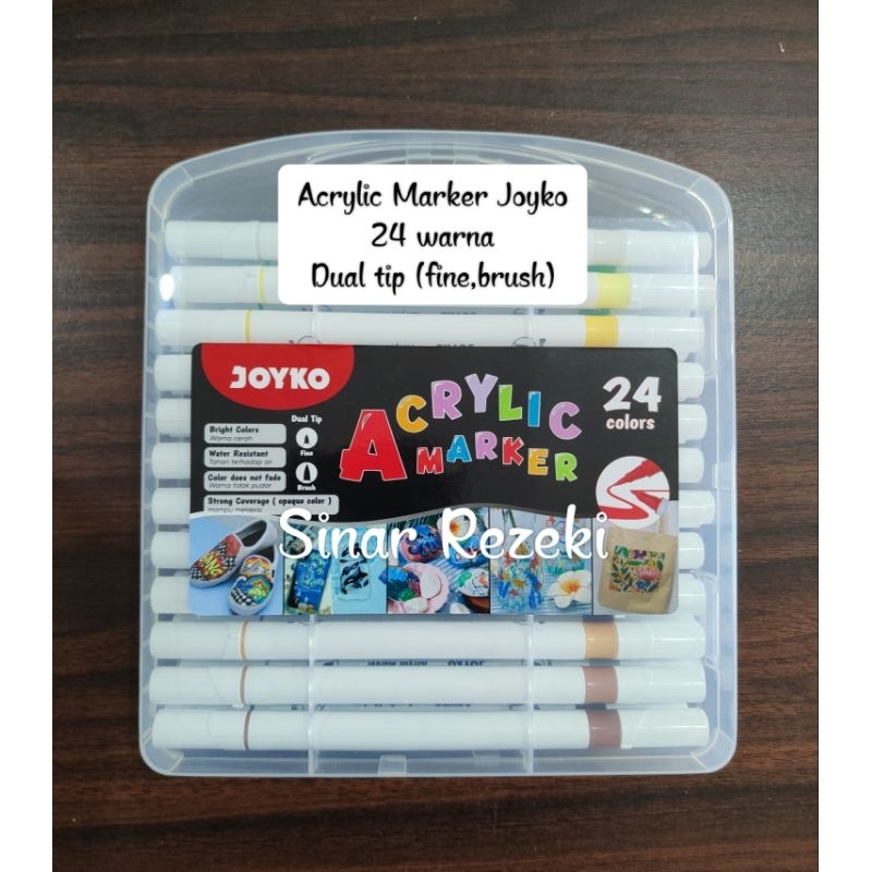 

24 warna!!acrylic marker joyko/spidol akrilik joyko dual tip/spidol acrylic