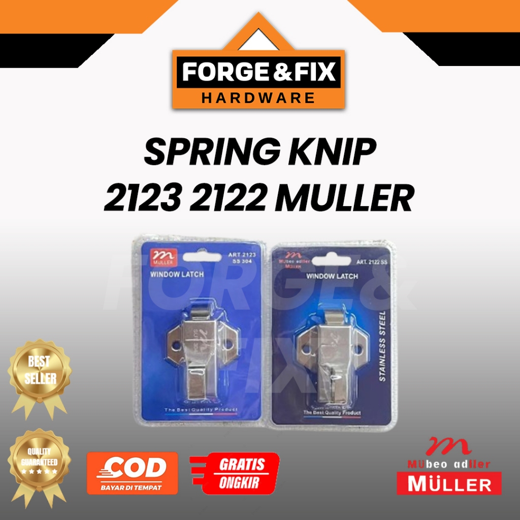 MULLER Grendel Jendela Kodok Kotak Spring Knip Knife Kunci Jendela Stainless SUS304 2122 2123