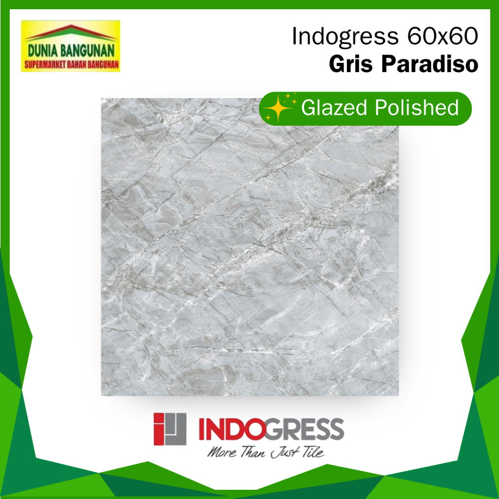 Granit 60x60 Abu Indogress Gris Paradiso Granit Lantai Glossy / Granit Dinding