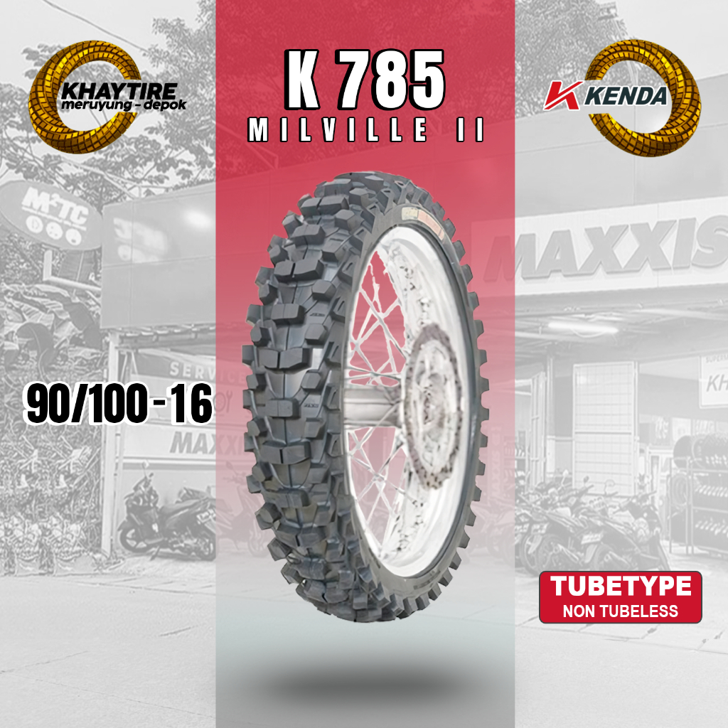 Ban Motor MINI TRAIL KENDA MILVILLE II 90/100 Ring 16 NON TUBELESS