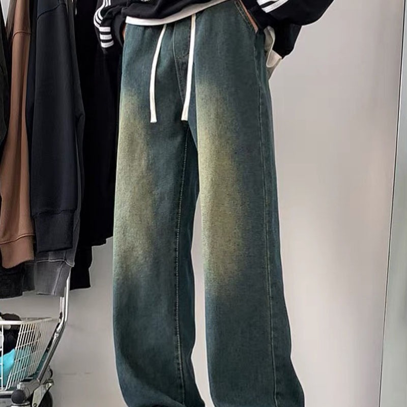 Celana Jeans Pria Wide Leg Wisker Lebar Gombrong Skena Bioblitz pria loose fit jumbo big keren Bahan