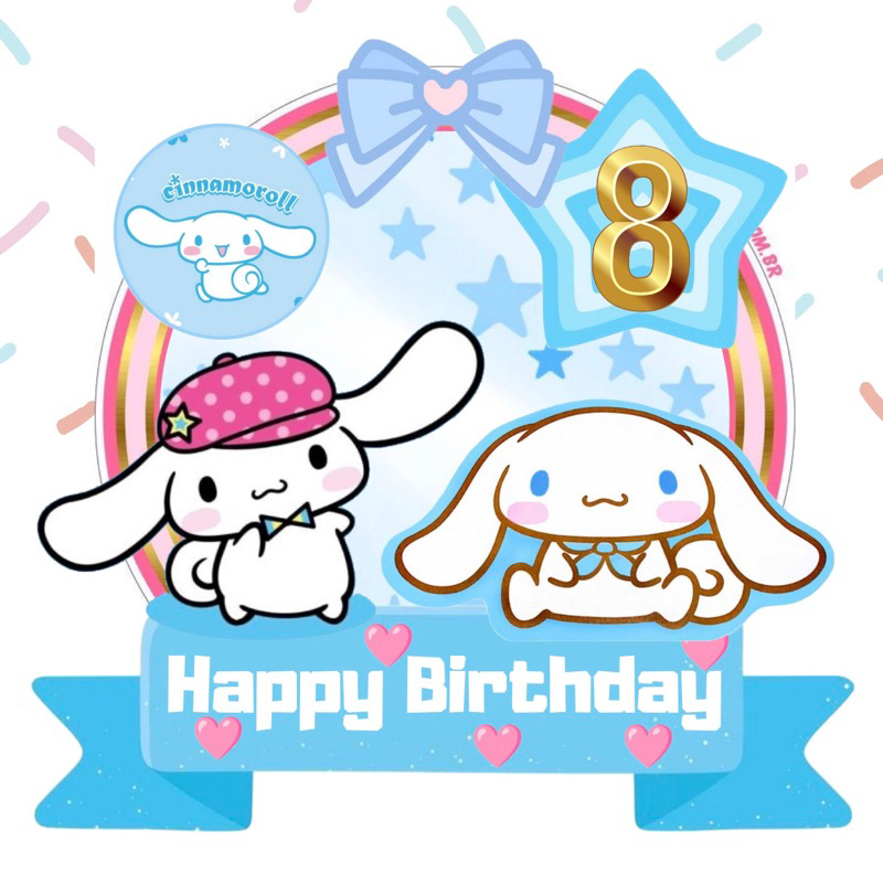 Kuchimio Topper Cinnamoroll Cake topper Cinnamoroll toper kue ulang tahun custom