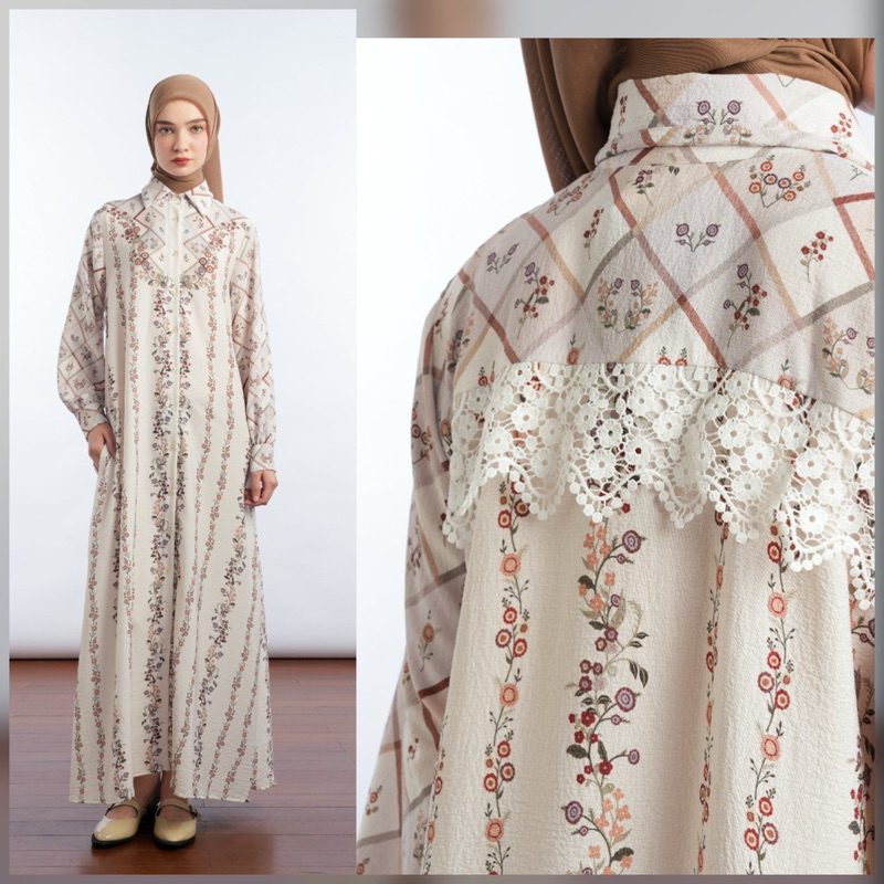 ALEZA - Emmory dress white || gamis muslim busui