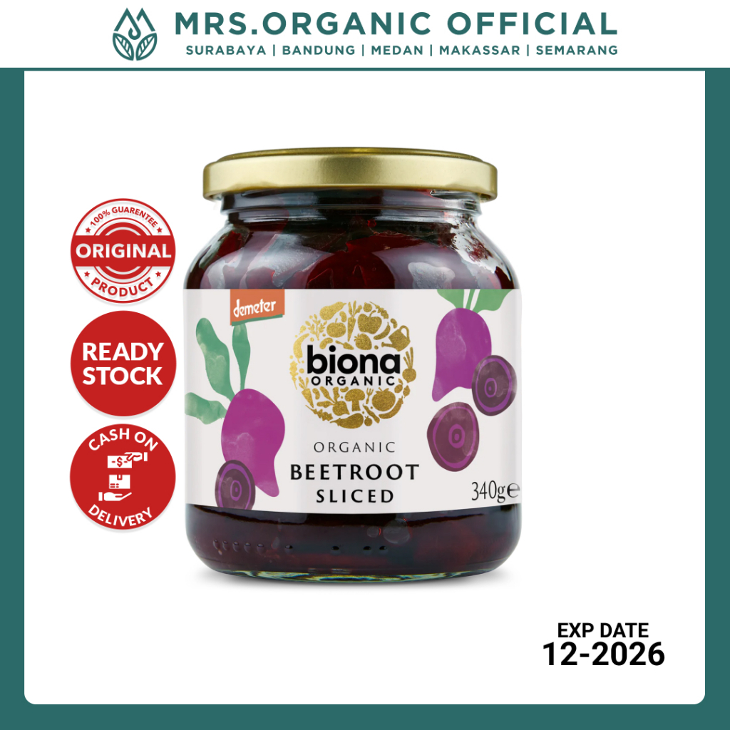 

Buah Bit Organik Biona Organic Beetroot Sliced Demeter 340 Gr