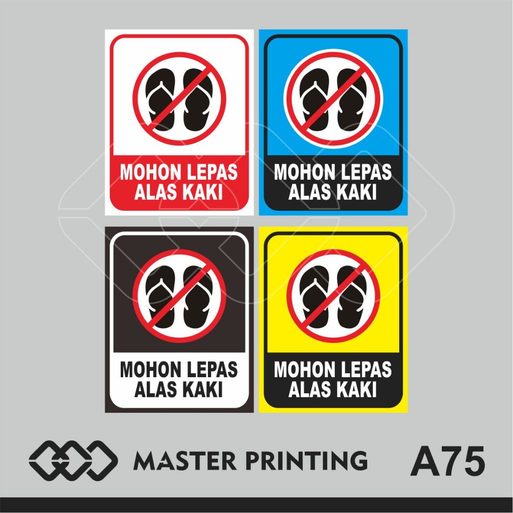 

A75 - Acrylic Sign, Stiker Akrilik Mohon Lepas Alas Kaki, Alas Kaki Harap Dilepas, Bisa Custom