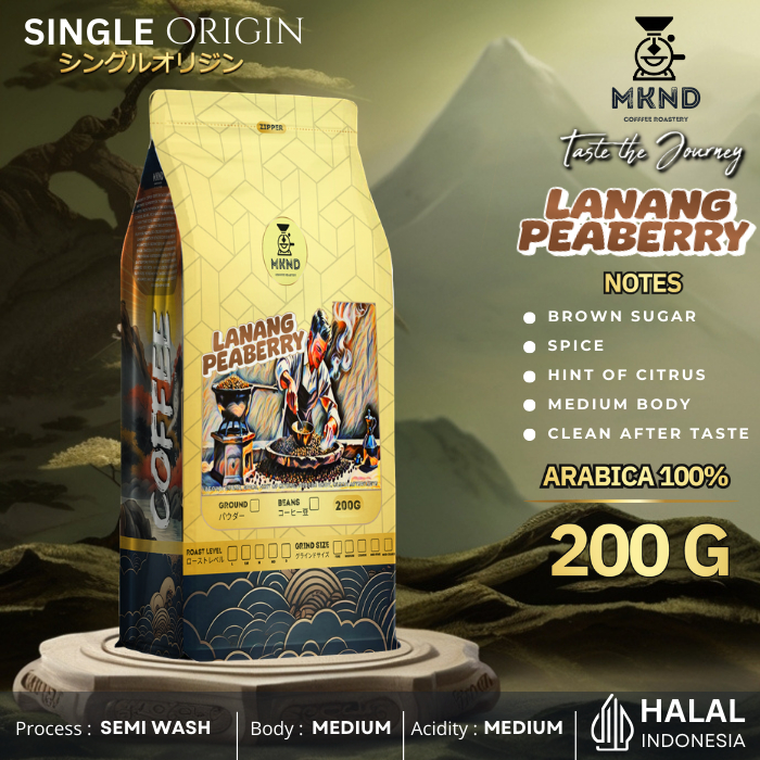 

MKND COFFEE ROASTERY - Arabika Aceh Gayo Lanang Peaberry 200gr Singgel Origin | Manuwal Brew | Medium Roast