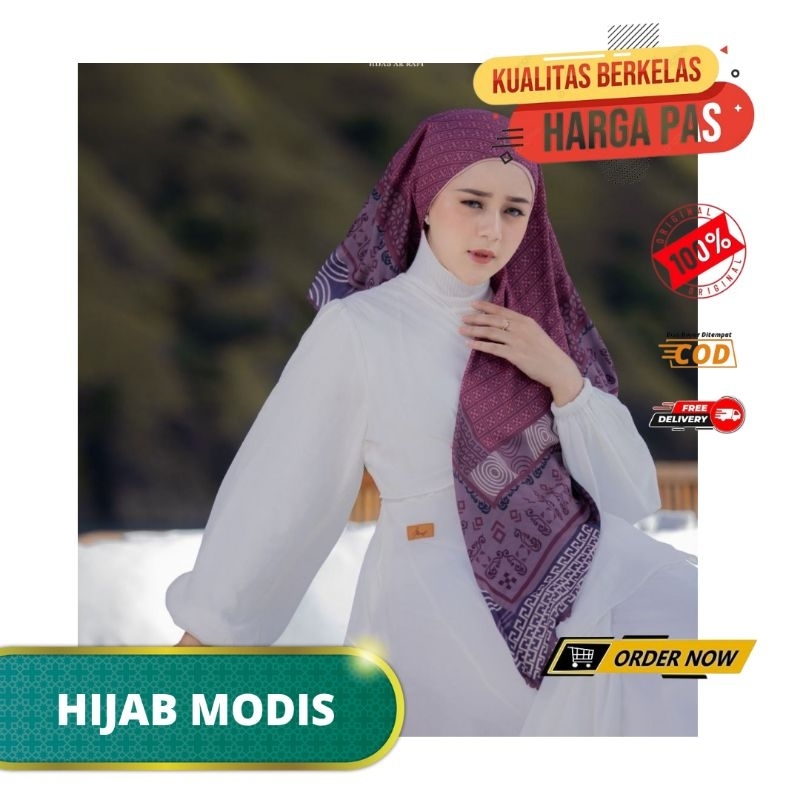 HIJAB ARRAFI 649 JILBAB SEGIEMPAT HIJAB SEGIEMPAT SEGI EMPAT MOTIF TERBARU SEGI EMPAT VOAL